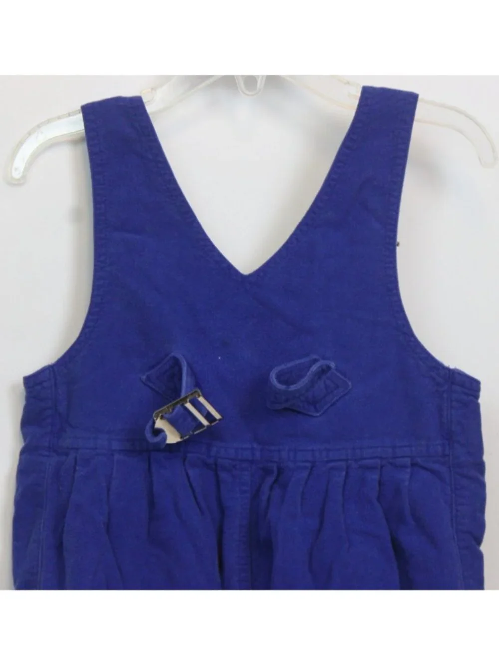 VTG 1990s Esprit Kids Boys Overalls sz 24m Blue Plaid Bear Head Velour Adjustabl